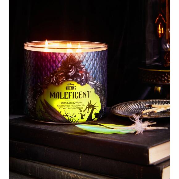 Bath & Body Works Disney Villains Maleficent 3 Wick Candle Plum Berries 14.5 oz - Picture 3 of 12